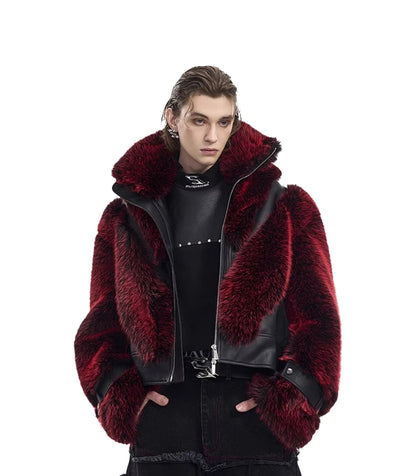 Thick Warm Patchwork Faux Fur Coat for Men
