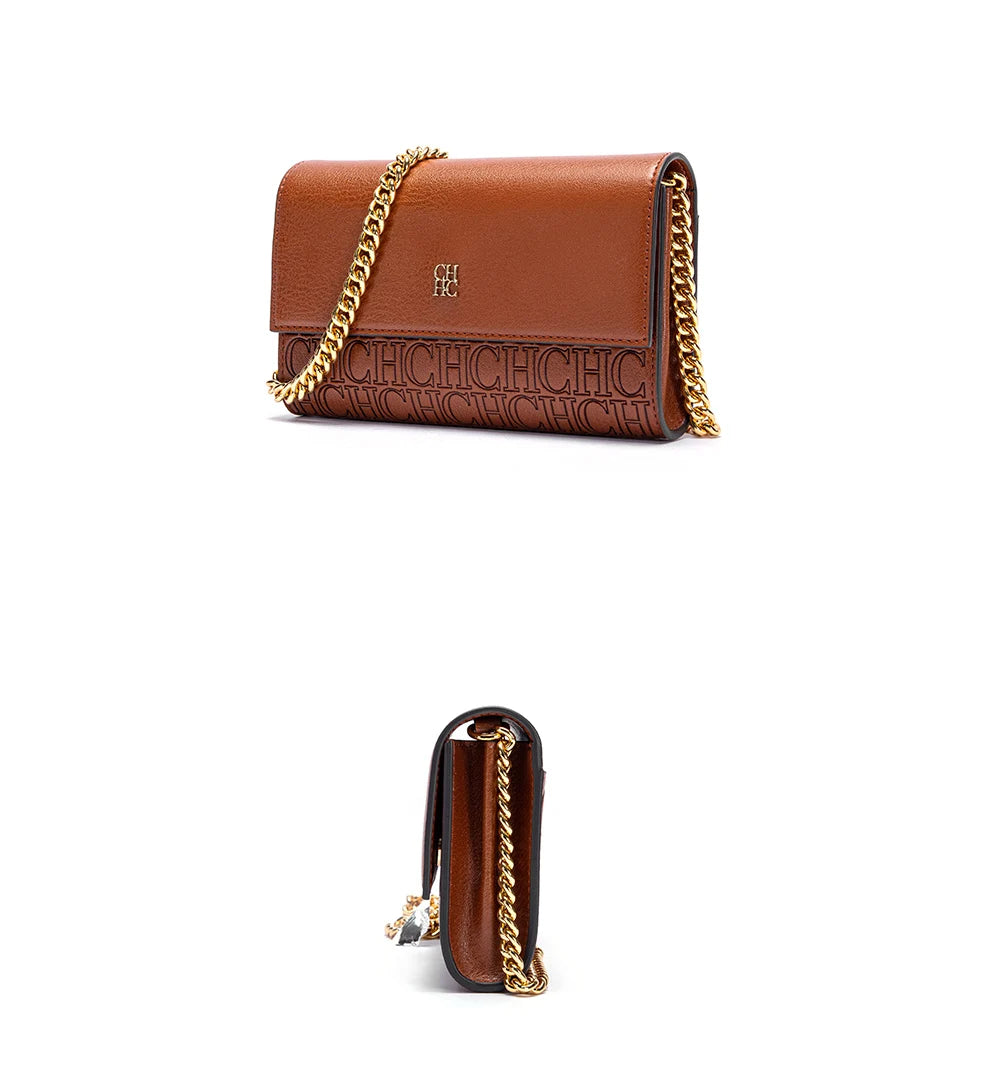 Brown PU Messenger Bag with Magnetic Flip Closure