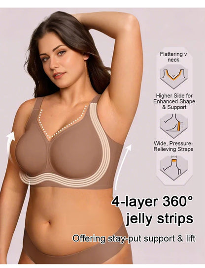 Wireless Push-Up Bra for Women, Soft Nylon Seamless Underwear