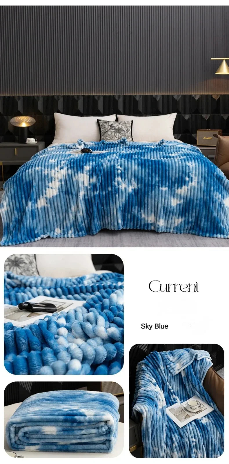 Tie Dye Flannel Fleece Blanket for Beds