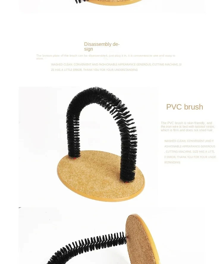 Cat Toy Arch with Massage Brush and Scratching Pad