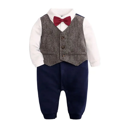 Cotton Long Sleeve Baby Rompers for Boys 0-24 Months