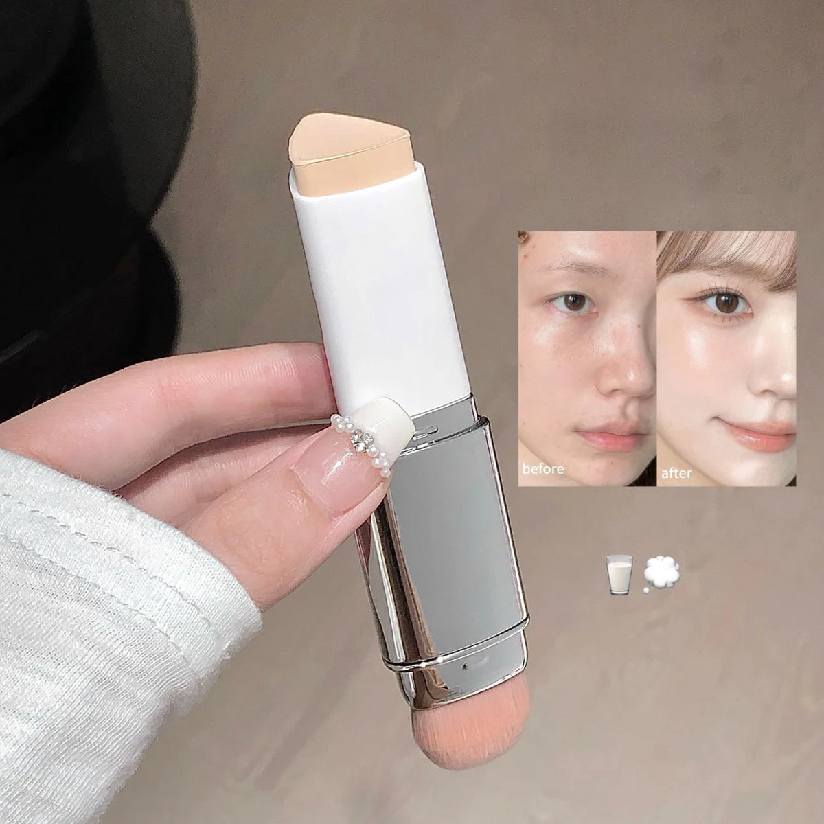 Dual Purpose Brush Head Foundation Stick Cream