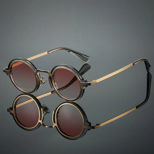 KAMMPT Vintage Round Sunglasses Women Gradient Shades