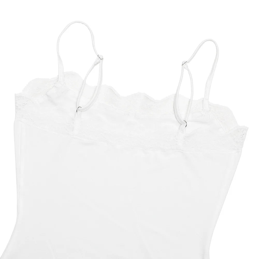 Lace Patchwork Cami Romper Women Backless Polyester
