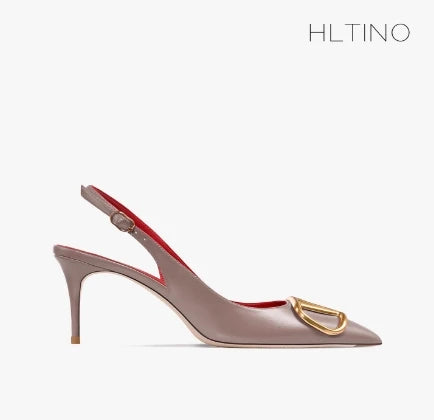 Black Slingback Sandals for Women with High Heels