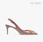 Black Slingback Sandals for Women with High Heels