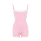 Lace Patchwork Cami Romper Women Backless Polyester