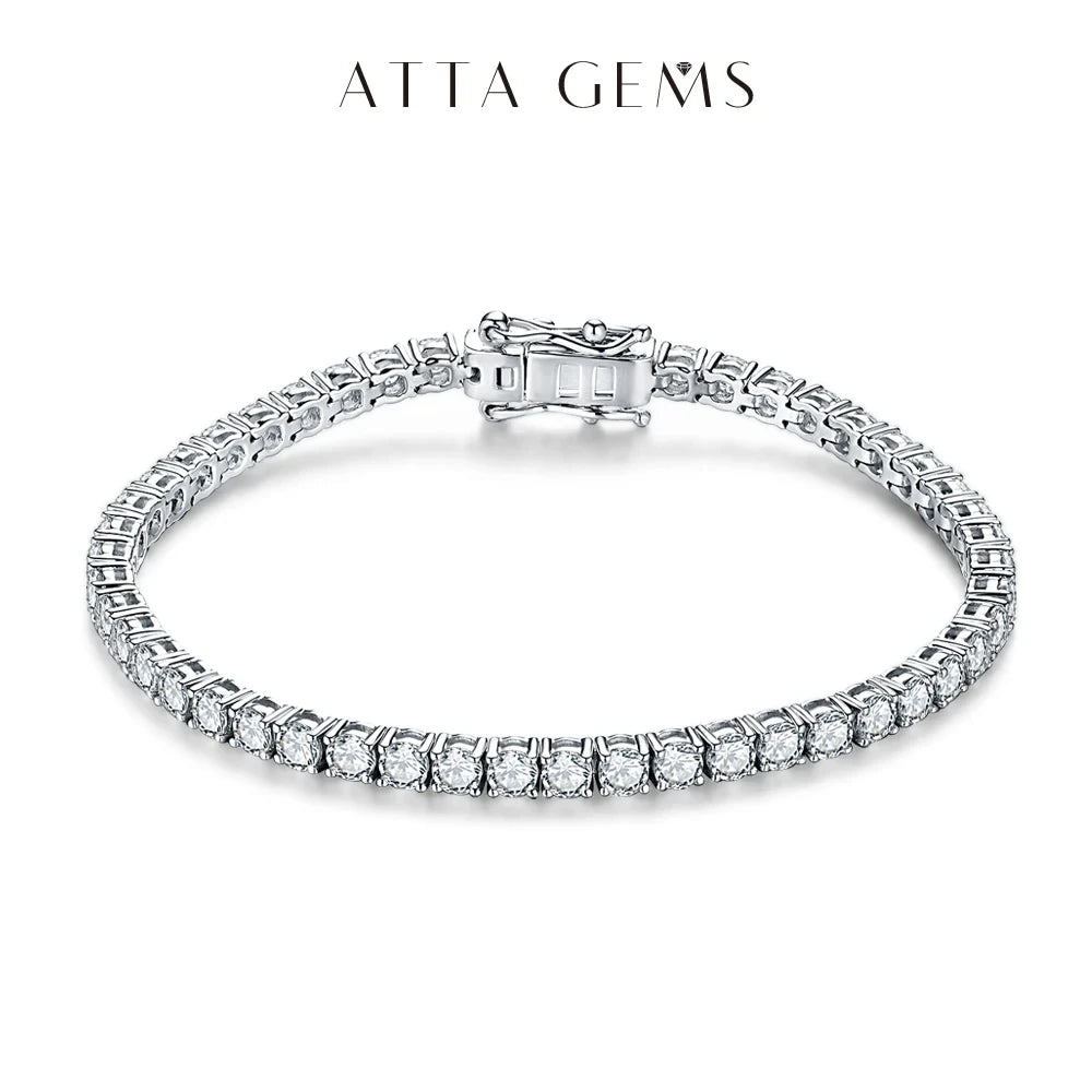 Moissanite Tennis Bracelet Round Cut 925 Silver White Gold