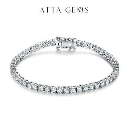 Moissanite Tennis Bracelet Round Cut 925 Silver White Gold