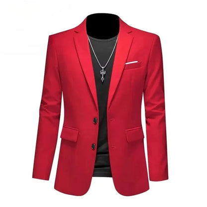 Men's White Formal Suit Jacket with Long Sleeves