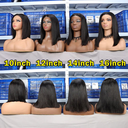 13X4 Bob Wig Straight Human Hair Lace Front Wig