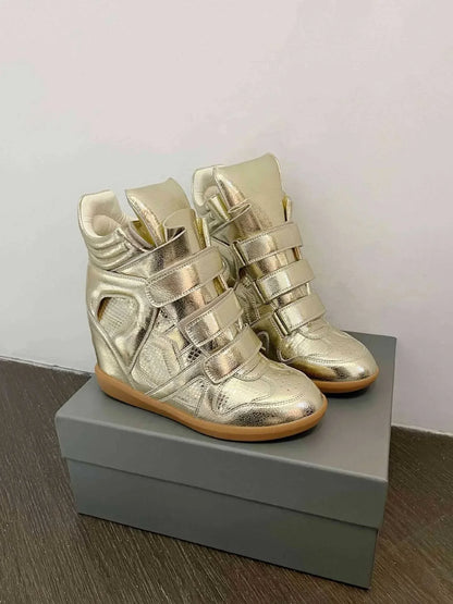 Women's Genuine Leather Ankle Boots with Hidden Heel