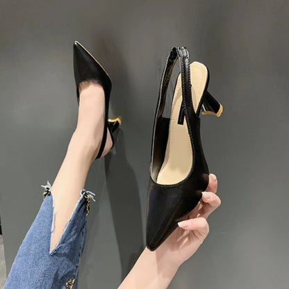 Breathable Pointed Toe Stiletto Heel PU Women's Sandals