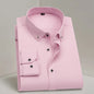 Men's Formal White Dress Shirt Long Sleeve Cotton Blend