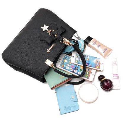 Elegant Plum Bowknot Crossbody Bag for Women