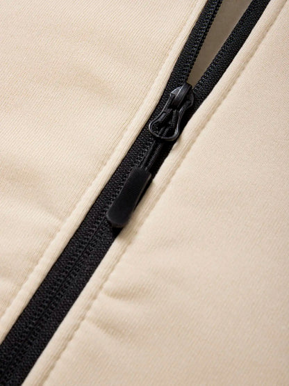 Men's Zipper Hoodie Jacket Slim Fit Polyester