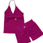 Seamless Lace-Up Bra and Shorts Yoga Set for Women