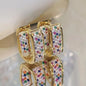 Huitan CZ Hoop Earrings for Women in Silver and Gold