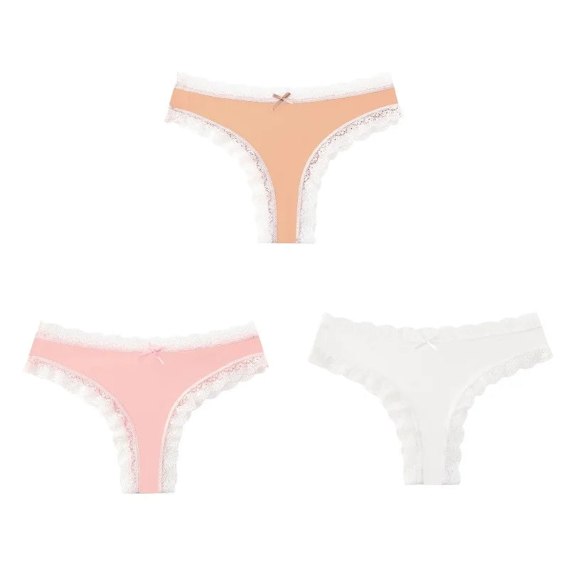 BZEL Women Lace Thong Panties Low-Waist G-String Leopard