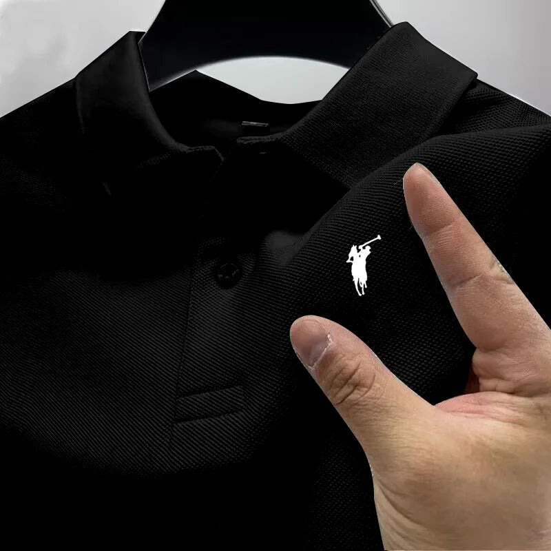 Men's Short-Sleeved Printed Polo Shirt in Polyester