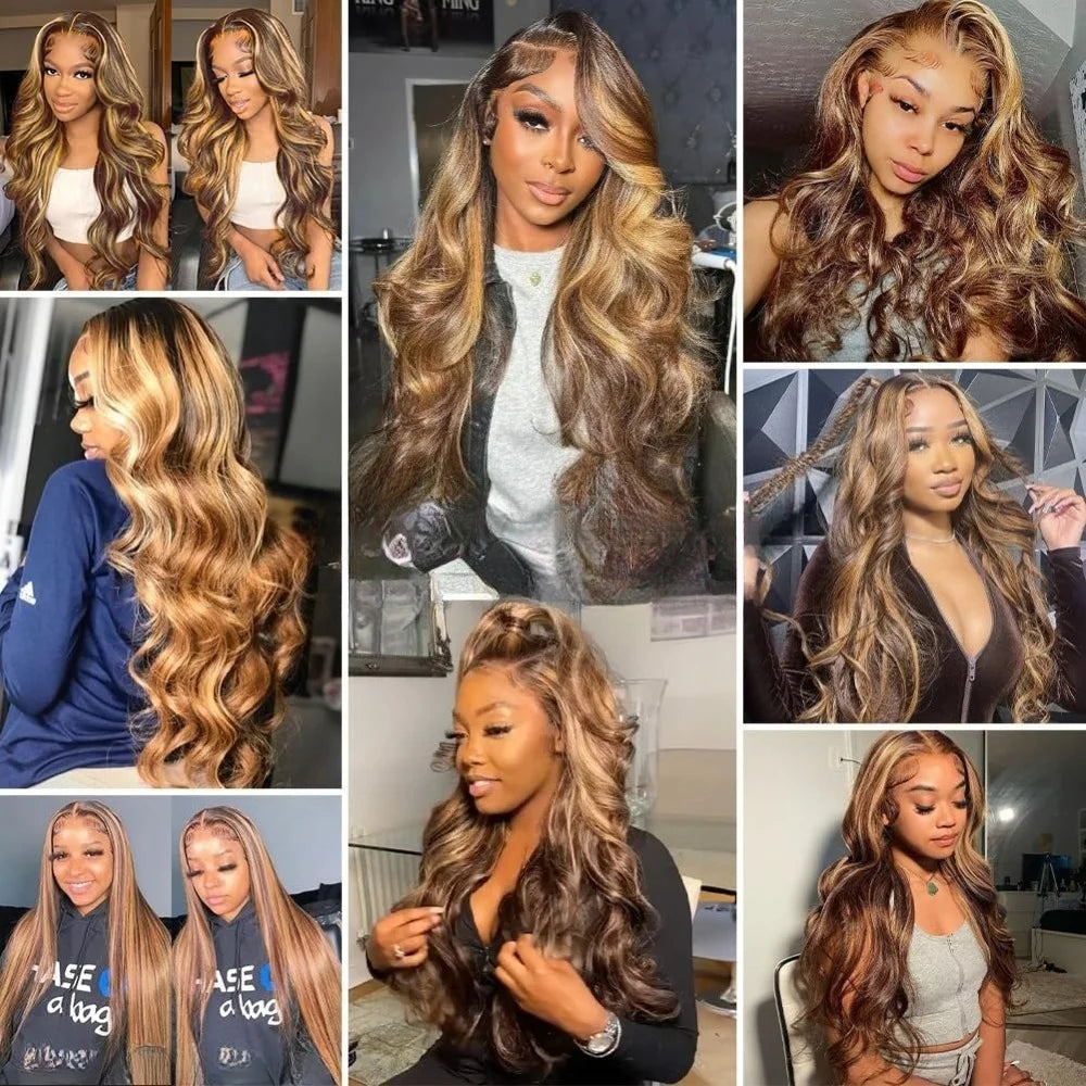 30 Inch Honey Blonde Ombre Lace Front Wig Human Hair