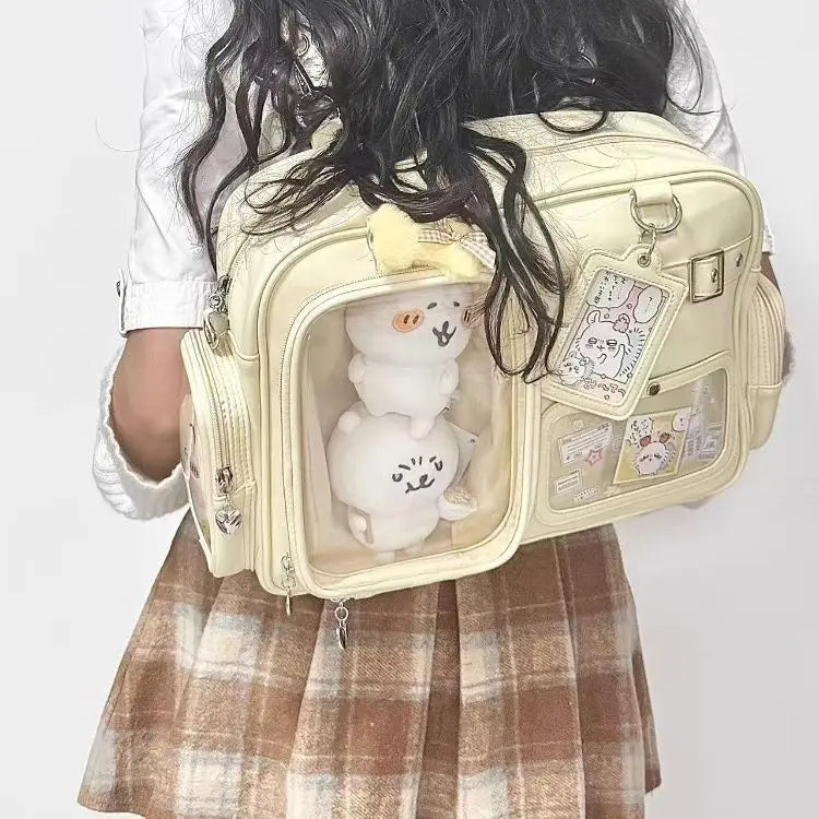 Harajuku Pin Doll Ita Bag Women PU Leather Shoulder Bag