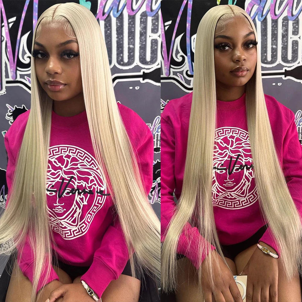 Transparent 613 Blonde Straight Lace Front Wig 13x4 13x6