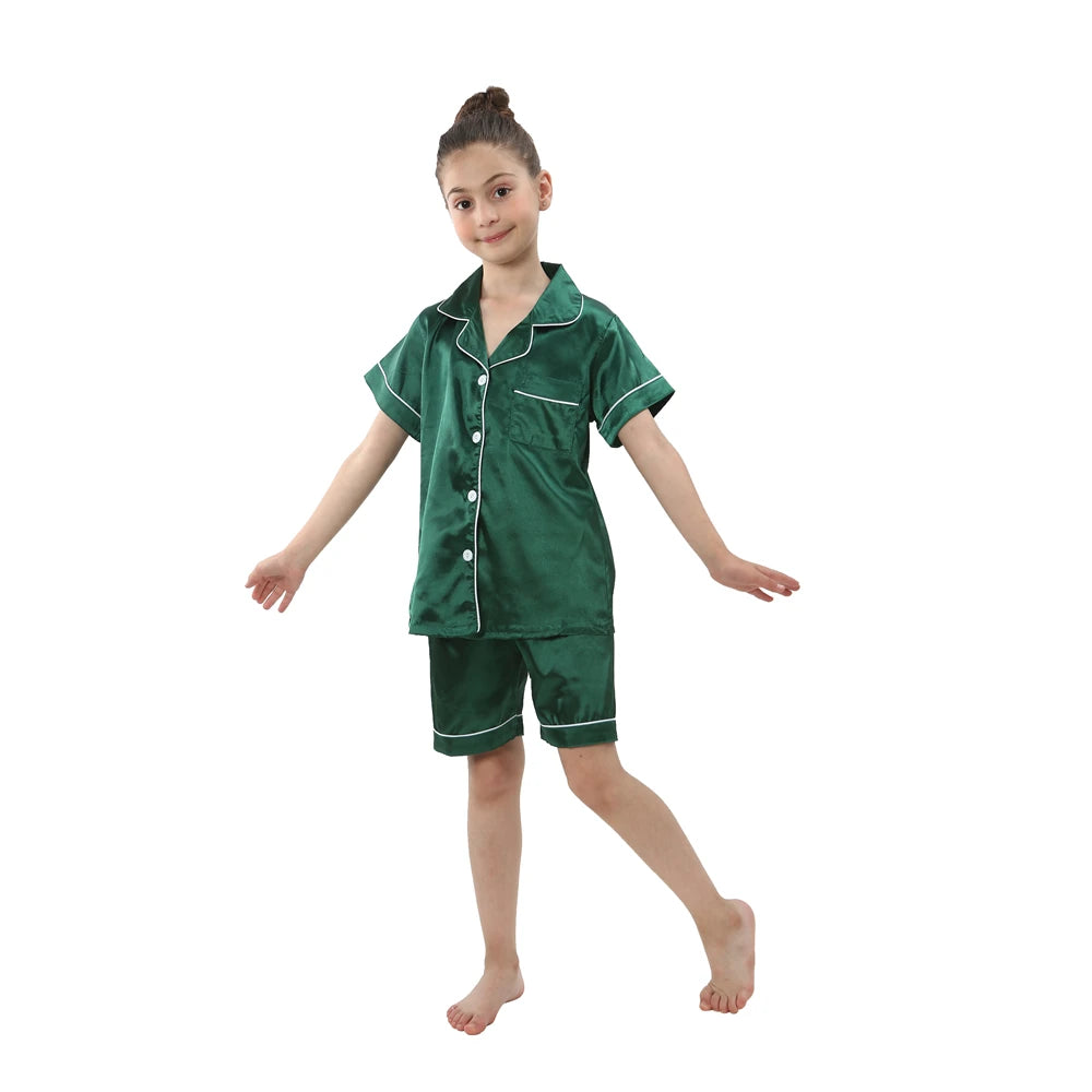 Silk Satin Pajamas Set for Kids