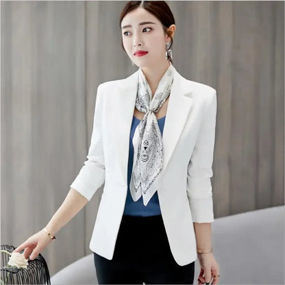 Black Women Slim Blazer Office Work Jacket