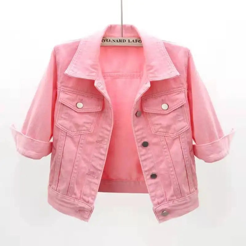 Women Cotton Denim Jacket Casual Spring Autumn Coat