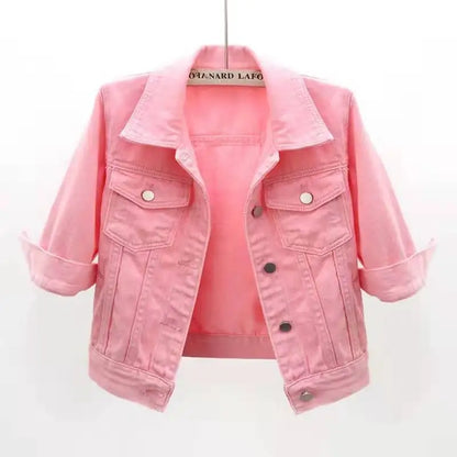 Women Cotton Denim Jacket Casual Spring Autumn Coat