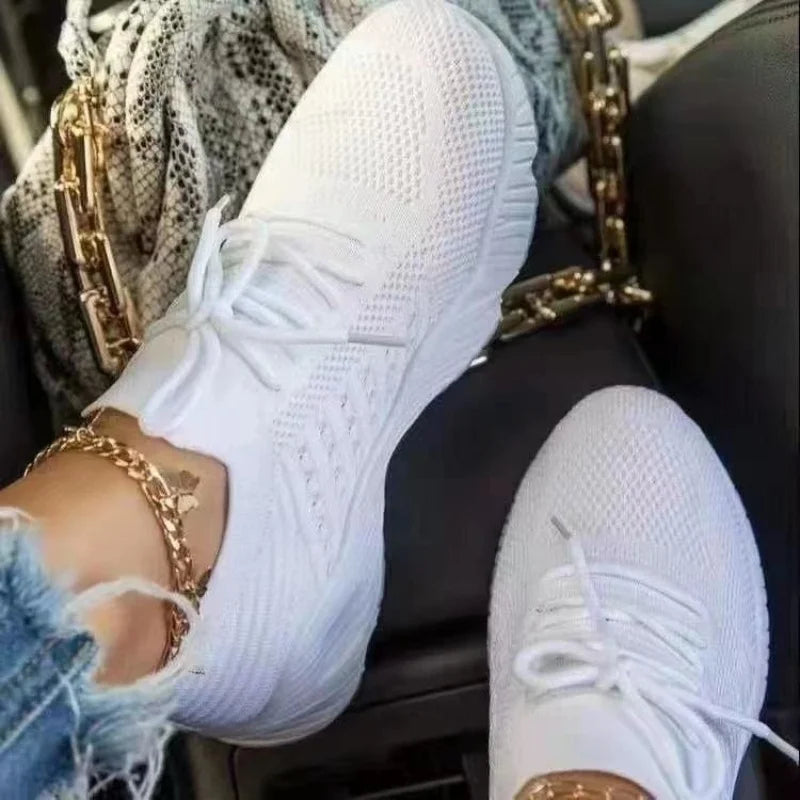 Women's Breathable Lace-Up Sneakers for Spring