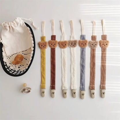 Cute Bear Baby Pacifier Chain Clip Holder