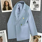 Elegant Women's Double Breasted Blazer Coat