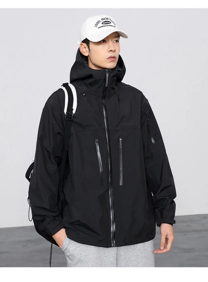 Three Layer Waterproof Windbreaker Jacket for Camping
