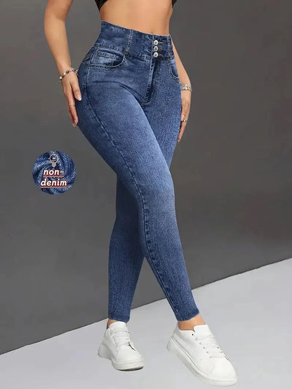 Women's Ankle-Length Elastic Leggings for Casual Wear