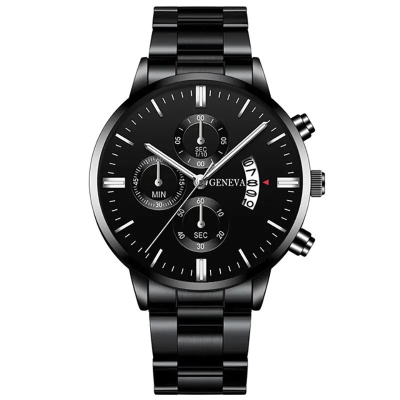 Men's Stainless Steel Quartz Calendar Watch