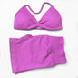 Seamless Strappy Yoga Bra and Scrunch Butt Shorts Set
