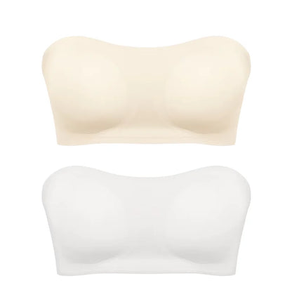 Women's Strapless Push Up Bra Removable Padded Seamless