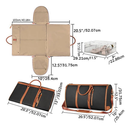 Foldable PU Leather Duffel Bag for Women's Travel