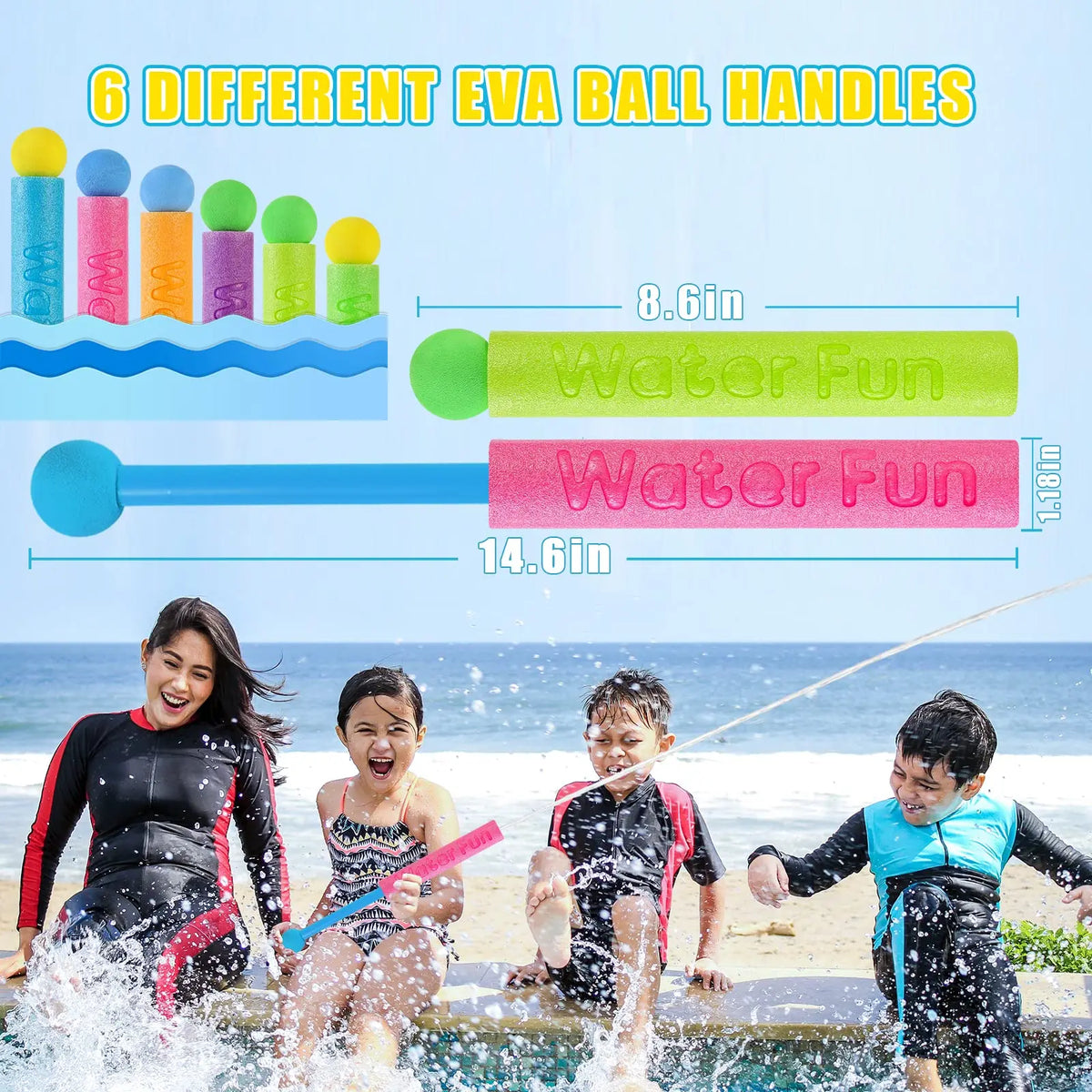 10 Packs Foam Water Guns for Kids Outdoor Fun