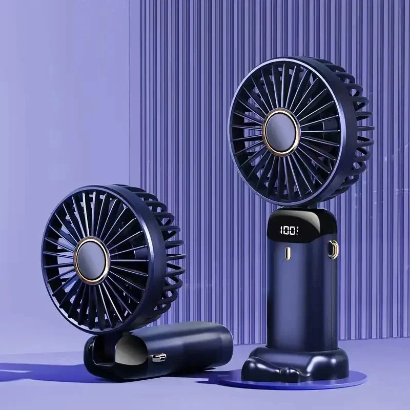 Portable Rechargeable Handheld Fan with LED Display