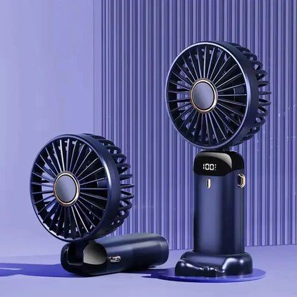 Portable Rechargeable Handheld Fan with LED Display