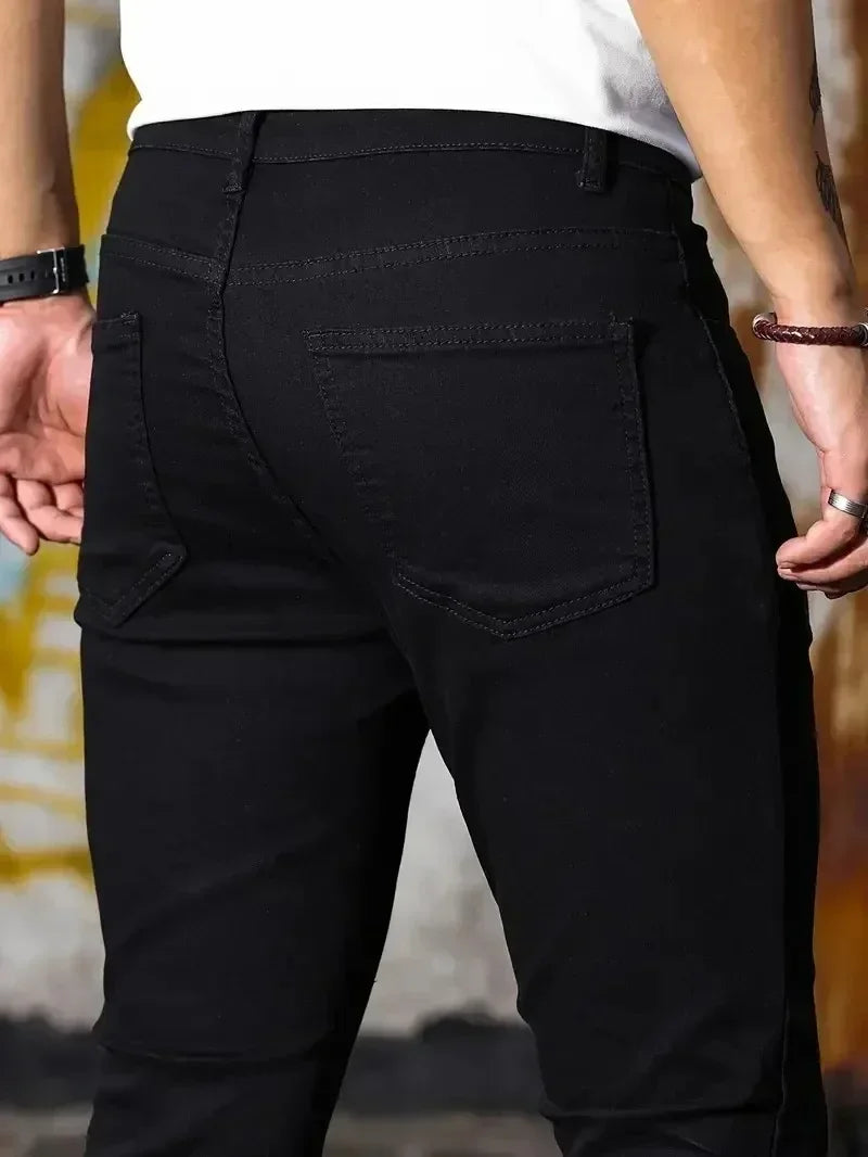 Mens Slim Fit Skinny Jeans Denim Blue Casual