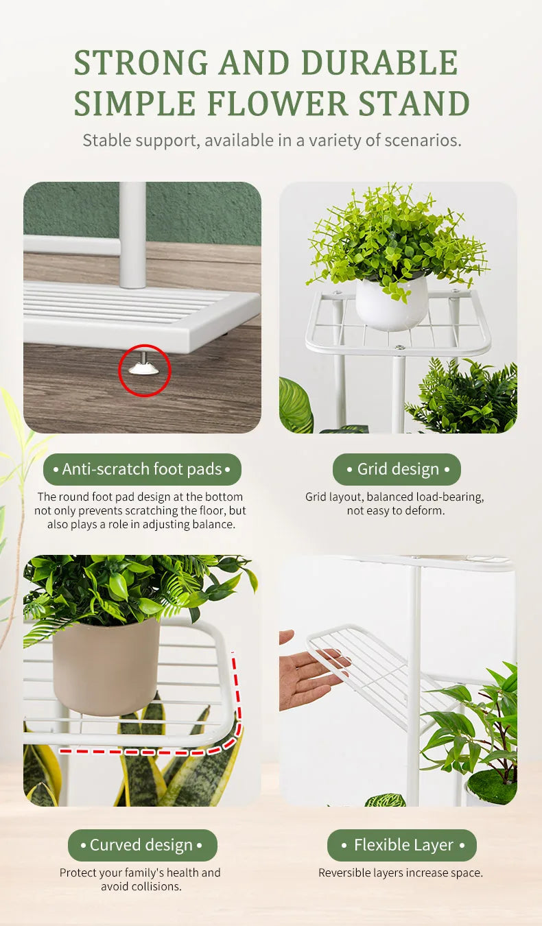 Iron Plant Stand Organizer with 6 Layers for Flowers