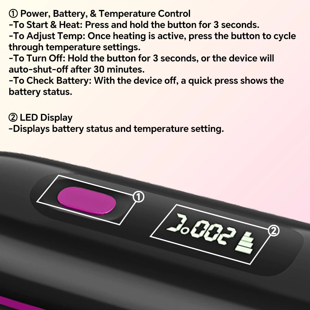 Ionic Hair Straightener Brush with LED Display