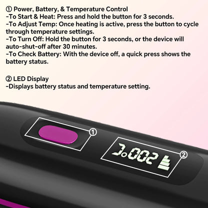 Ionic Hair Straightener Brush with LED Display