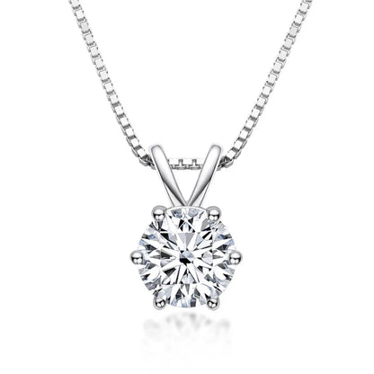 Moissanite Pendant Necklace 18K Gold Plated Women