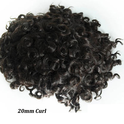 Curly Human Hair Toupee for Men Full PU Natural Color